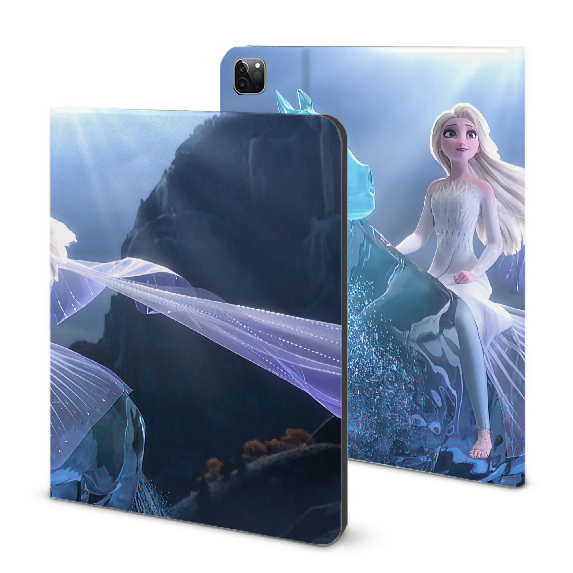 （画像用） アナと雪の女王 アンナ エルサ Frozen Anna Elsa IPad ケース ブック型 PUレザー TPU 耐衝撃 軽量 薄型 ペン収納なし 全面保護 IPad 各モデル対応